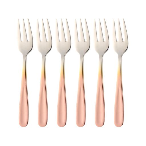 BuyerStarデザートフォークケーキフォーク6本セット13.6cmおしゃれ質感良い18-0ステンレス鋼製鏡面仕上..