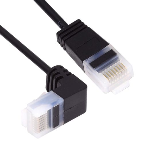 CY 超薄型スリムCat6イーサネットケーブル RJ45 ダウンアングル UTP ネットワークケーブル パッチコード 90度 Cat6a LAN ノートパソコンルーターTVボックス用