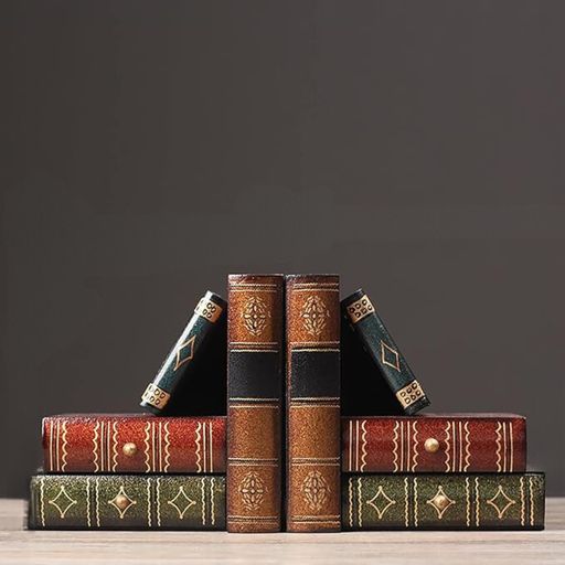 ブックイミテーションストレージアンティーク西洋ダミーブック小物入れ(ブックエンド)