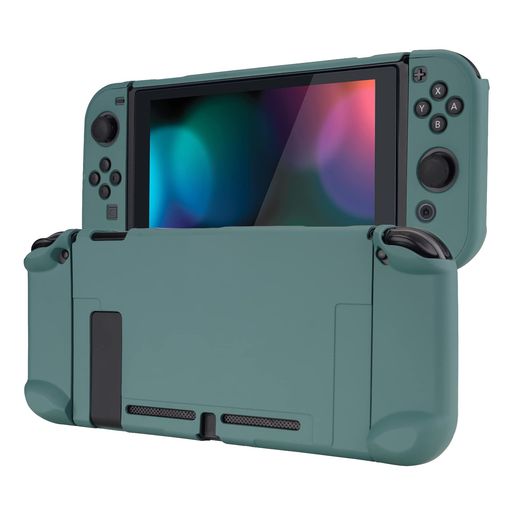 eXtremeRate PlayVital Switchコンソールに対応するバックカバー、分割デザインでNS Joyconハンドヘルド用保護ケース(ハード)、Switchドックに対応する保護ケース(ハード)【ハンターグリーン】