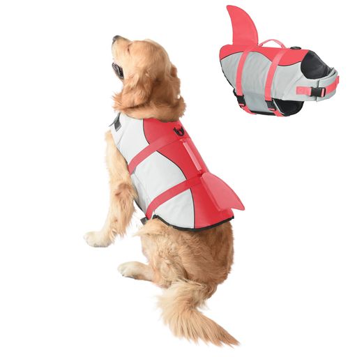 ペット犬用ライフジャケットサメ水泳救命胴衣小型犬中型犬大型犬猫用救急服水遊び用運動用犬水泳必需品犬の安全を守る保護高浮力反射ライン干しやすい
