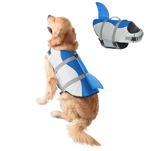 ペット犬用ライフジャケットサメ水泳救命胴衣小型犬中型犬大型犬猫用救急服水遊び用運動用犬水泳必需品犬の安全を守る保護高浮力反射ライン干しやすい