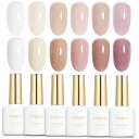 emigoroカラージェルジェルネイル6色セット透明感セルフネイル初心者用シアーカラージェルネイル10ml/本UV・LED対応