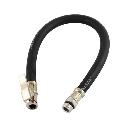 BULLSPANNエアーポンプタイヤ用ラバーインフレーターホース自転車用+37cm長さ12mmメススレッドブラック..