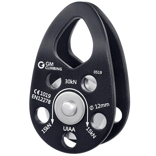 GMCLIMBINGCEUIAA認証30KNマイクロプーリーモバイルサイドプレートクライミングプーリー12MMロープ適合自己潤滑ブッシング登山クライミングアーボリストツリークライミング伐採レスキュープ…