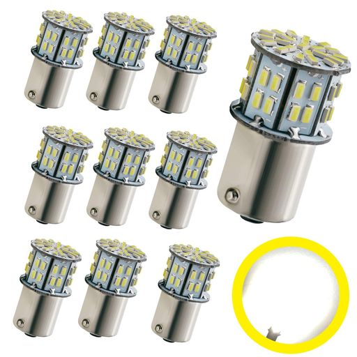 NAKOBO 10個入り 高輝度 S25 シングル球 LED(P21W 1156 S25 G18 BA15S)ピン角180度...