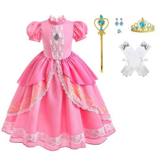 [ChicFlow]ドレスプリンセスガウンロールプレイドレス子供服女の子ドレス子供誕生日パーティー、ハロウィン&ロールプレイ