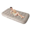 LUNINGエアーベッド電動ポンプ内蔵エアベッド厚手折り畳み式来客用防災用寝具USB充電式取り外し可能日本語説明書と収納袋付き(シングル190x100x25cm)