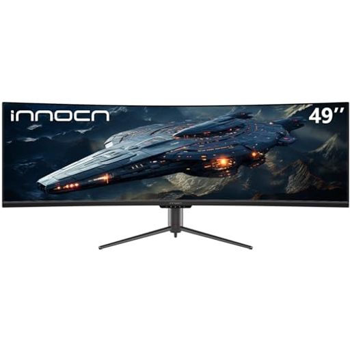INNOCN 49インチ ゲーミング モニター ウルトラワイドモニター 曲面 32:9 ディスプレイ 1800r 5K 超広い 120hz、HDR400 HDMI/DP/Type-C 65W/USB/RJ45、高さ調整、 ホーン、目の保護 - 49C1R
