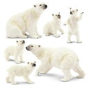 TOYMANY6PCS動物フィギュアシロクマフィギュアセットホッキョクグマフィギュア北極熊親子冬リアルな動物模型ミニモデル人気動物おもちゃ玩具誕生日プレゼントクリスマス新年飾り物コレ…(3)