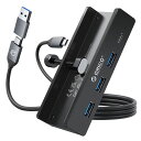 ORICOUSBCハブクランプ固定usbhub3.04ポート5Gbps高速転送USB-C給電ポート付き(5V/3A)バスパワー/セルフパワー両対応2-IN-11mケーブル付きアルミクリップ式USB拡張USB増設(2)