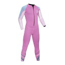 ウェットスーツ子供2.5mm男女兼用キッズ長袖水着セットフロントジップフルスーツラッシュガードマリンスポーツダイビング水遊びプール防寒保温日焼け止め(ピンクM)