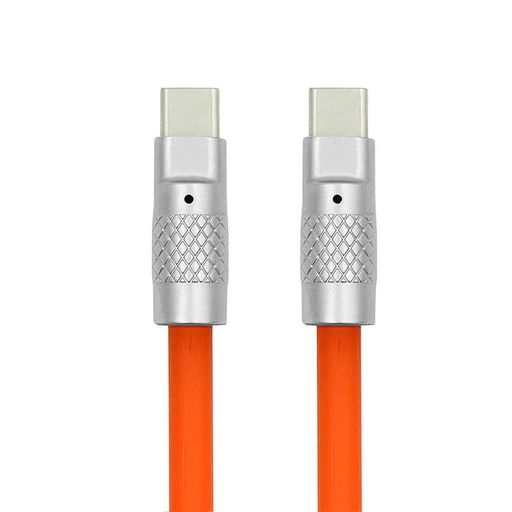 NFHKオレンジUSB-CタイプCからUSB-C液体シリコーン超ソフト120w電源USB2.0データケーブル高速充電ノー..