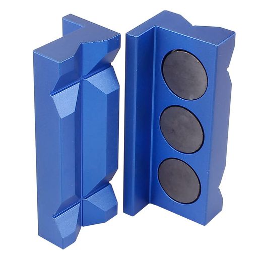 MUTEKIスプリッターバイスジョー保護インサート磁気バイスジョーパッドカバーアルミ合金ライン(青)