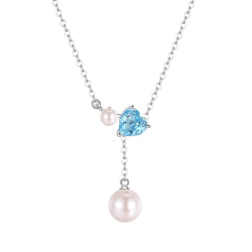 [FANCIME] パール ネックレス レディース 真珠 7-7.5mm 4-4.5mm 2粒 淡水真珠 誕生石 ハート
