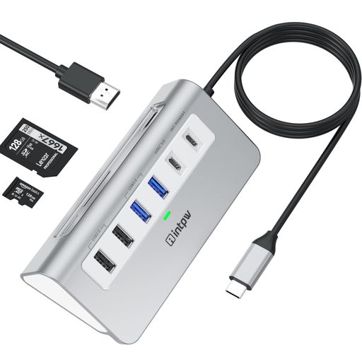 USBCハブintpw9-IN-1USBハブType-c4KHDMIPD100W3USB3.05Gbps2USBA2.0SD/TFスロットiPhone16/15シリーズMacBook、iPadに対応(2.0)