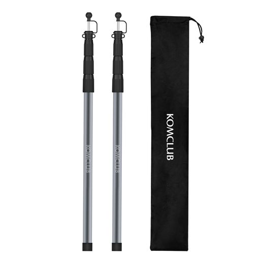 KOMCLUBタープポールキャノピーポール航空アルミ製2本セット伸縮式4継無段階調節85cm-250cm長さ直径20mm-30mm天幕テントポールキャンプ用アウ...