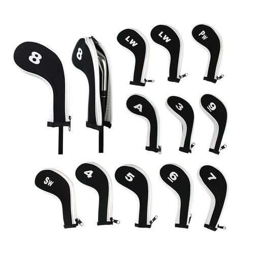 ScottEdward12件のデジタルプリントゴルフクラブアイアンカバークロロプレンゴムファスナーゴルフウェ..