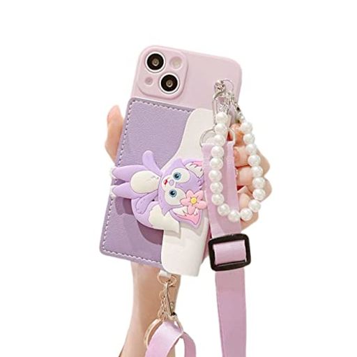 樂天商城 - リーナベルiPhone15Pro用ケースリーナベルパールチェーン付き財布付き首掛け/肩掛け/斜め掛けクロスボディケーススマホケースシリコン柔らかい殻iPhone15Pro用ケースかわいい耐衝撃傷防止レ…