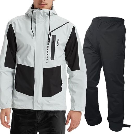 [アラシヤマ]ゴルフレインウェアメンズカッパ作業用レインスーツ上下セット【防水・防風・軽量・反射シ..