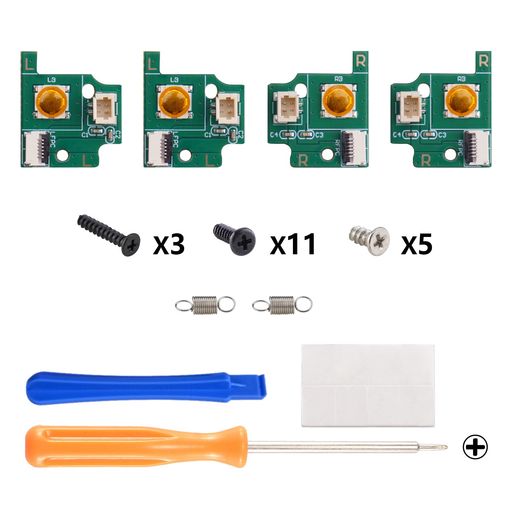 適応性:この背面パドル交換スイッチボードキットはps5コントローラー専用に設計されています。他のコントローラーにてきようされません。 ゲーム感覚を強める:スイッチボードPCBAはコントローラーに精密に合わせてカットされ、サイズ調整されています。3.5Nのタクティールスイッチを搭載し、反応性が向上し、よりスムーズで正確な操作を実現。卓越を求めるプロプレーヤーに最適。 修理&amp;アップグレード:損傷したり壊れたりしたスイッチボード部品の修理に最適で、ゲームプレイの体験を向上させ、コントローラーの寿命を延ばし、安定したゲームセッションを実現します。 簡単に取り付け:取り付けにはコントローラーの分解が必要ですが、はんだ付けは不要です。必要な工具はすべて付属しており、オリジナルのアクセサリーはeXtremeRateキットで交換できます。YouTubeで「eXtremeRate Back Paddles switchboard for ps5 edge」または「aT_9s_YEWp0」と検索すると、取付け動画をご覧いただけます。