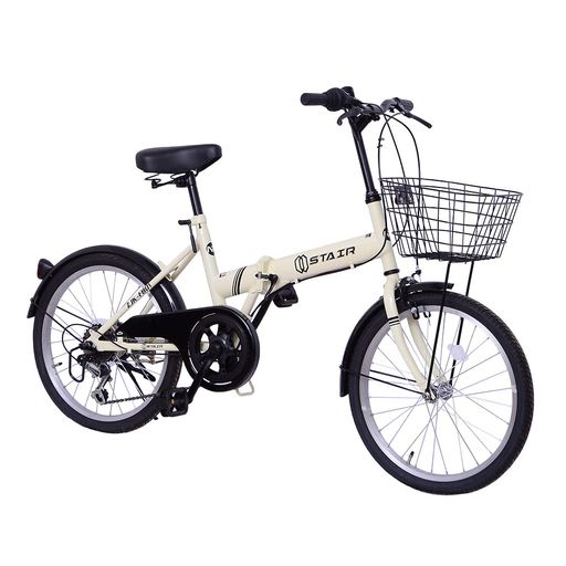 折りたたみ自転車折り畳み自転車20インチシマノ6段変速カゴ付ワイヤ錠・ライトのプレゼント付き前後泥..