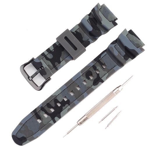 カシオ用G-SHOCKAQ-S810W/S800WSGW-300H/400HW-216H/W-735H用バンド交換バンドベルトシリコン製ストラップ交換用ベルトスポーツ耐衝撃防汗(Camouflagegray/Black カシオ用G-SHOCKAQ-S810W/S800WSGW-300H/400HW-216H/W-735H用バンド交換バンドベルトシリコン製ストラップ交換用ベルトスポーツ耐衝撃防汗(Camouflagegray/Black