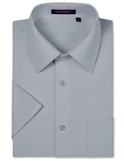 [HISDERN]半袖ワイシャツメンズ完全ノーアイロンストレッチyシャツ形態安定高通気快適ビジネス結婚式レ..