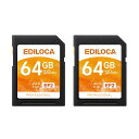 EdilocaEF2【2枚セット】64GBSDカードUHS-IClass10U3V30高速最大読取速度100MB/s最大書込速度45MB/sメモリカード4K/フ...