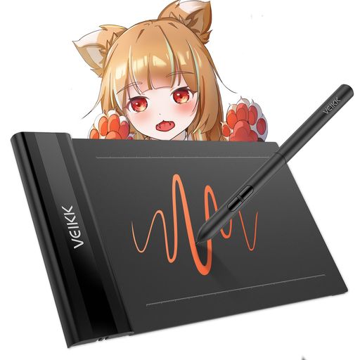 VEIKK ペンタブ 6×4インチ スマホ対応 持ち運び便利 板タブ 筆圧感知8192段階 傾き検知±60° 電源不要ペン ペンタブレット イラスト お絵描き 漫画 ゲーム WINDOWS MAC ANDROID CHROMEBOOK LINUX 初心者