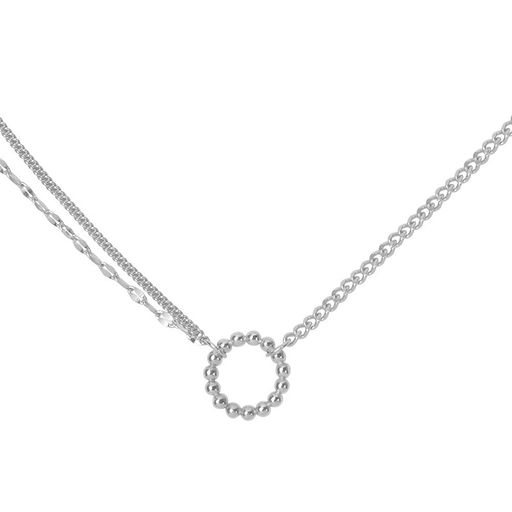 AIKSチョーカーレディースチェーンシンプル2連チョーカーネックレスプラチナ円環チョーカー円形ネック..