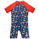 BONVERANO水着ラッシュガードワンピースUPF50+UVカット半袖ベビー男の子(ColorfulCrayfish3-6Months)