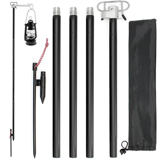 CHENGMAYランタンスタンドダブル収納式ダブルハンガー直径16mm打ち込み軽量高さ調整コンパクトキャンプ..