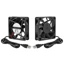 2PCS60mmファン2.36inUSBブラシレス冷却DC5V60mmx15mmファンクーラー速度4200rpm3Dプリンター冷却電子エレクトロニクス空気清浄機CoolingDIYProjects