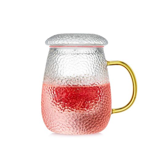 温かい飲み物 【材質】は耐熱高硼酸ガラスなので、瞬間的な温度変化に耐えられて、温度差は-20°Cから150°Cまでです、熱膨張係数3.3、他のガラスよりも熱衝撃に耐性があります。高強度、高硬度、高光透過率を持っています。強度が高いので安心、臭いがなく清潔で衛生的、割れにくい、スタイリッシュなだけでなく、耐久性もあります。 【テーマ】槌目が施されたキノコ型のティーカップは、おしゃれでかわいい、光を自然に屈折させ、居心地のよいティータイムを演出します。長持ちして丈夫です、快適な手触り、お茶を入れるとより美しいです、持ち手、断熱して熱くならないようにして、持つのは心地良くです。
