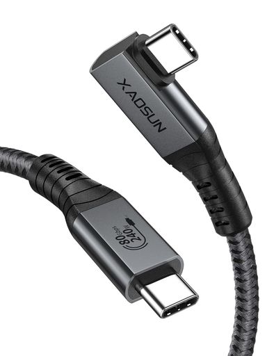 XAOSUNUSB4V280GケーブルThunderbolt5/Thunderbolt4対応L字240WPD3.1急速充電USB-IF認証80Gbps8K映像出力macbookproipadproType