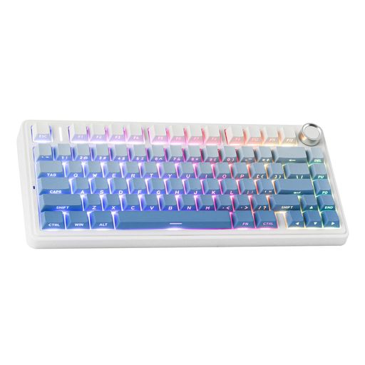EPOMAKERXAULAF75ゲーミングキーボードガスケットメカニカルキーボード5層パッド&ノブ付き75%ワイヤレスホットスワッパブルBLUETOOTH/2.4GHZ/USB-CRGB技適認証取得(BLUE