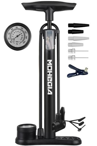 【デュアルバルブ設計】-自転車用タイヤポンプには、仏式バルブとシュレーダー用の2つのバルブがあります。 ダブルバルブ設計により、膨張が容易になります。 アダプターを切り替えることなくタイヤを膨らませることができます。 【軽量・耐久性】-エアポンプはシームレス鋼製で、見た目が美しいだけでなく、耐食性にも優れています。 ホースは、破損や損傷が起こりにくい特殊な耐熱ゴムホースを採用しています。 【正確な圧力計】-自転車ポンプ最大160PSI(11Bar)高圧容量。 膨張時に正確な空気圧が表示されるため、視覚化が容易になり、適切な圧力に簡単に適応して、偶発的なパンクを防ぐことができます。 【7つの空気入れアタッチメント】- この空気入れには、長い空気入れ針2本、短い空気入れ針2本、ボール針2本、英式バルブアダプター1個が付属しています。アタッチメントボックスとホースに取り付けられており、落ちにくく、持ち運びに便利です。