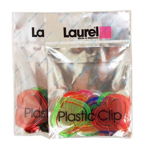 LaurelプラスチックハートクリップA-LC08x2P10個入2袋セット