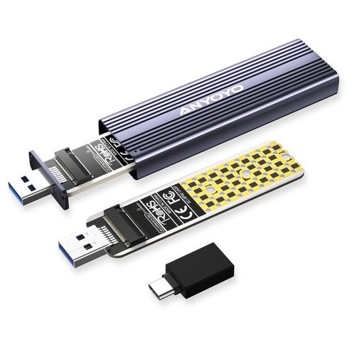 Printer Covers - M.2NVMESATASSDケースAnyoyoUSB3.2Gen210Gbps高速転送M-Key/M+BKeySSD外付けケース2242/2260/2280M.2NVME/SATA両対応ケース支持8TB大容量