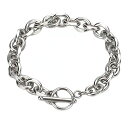 ブレスレットメンズレディースアクセサリーステンレスマンテルチェーンシルバー(10mm*18cm)