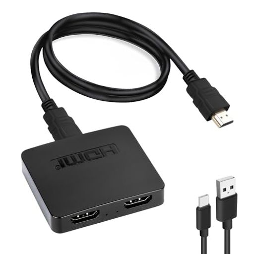 【HDMI 分配器 1x2 (USB 電源)】HDMI 分配器は、1 つの HDMI 入力信号を 2 つの HDMI ディスプレイに分配し、主電源で動作し、USB-A to USB-C ケーブルが付属します。 ビデオと音声の同時送信をサポートします。 両方のディスプレイが同時に動作します。 ロスも遅延もなし。 (▲ご注意:1画面の複製/ミラーのみであり、拡張はできません。2HDMI分配器であり、HDMI切替器ではない。3単方向伝送のみ、双方向不可。) 【複製/ミラーモードの利便性】HDMI 分配器4K はほとんどの HDMI ソースと互換性があり、1 つの HDMI 信号を 2 つの HDMI デバイスに複製するため、部屋を移動することなく、2 つの異なる部屋にいる家族や友人と一緒に同じ画像を同時に楽しむことができます。(標準HDMIケーブル推奨、最長は15m) 【4K@30Hz UHD解像度】デュアルモニター用HDMI 分配器は最高4K@30Hzをサポートし(4K@60Hzはできない)、1080p、720p、576p、480pなどとの下位互換性があります。