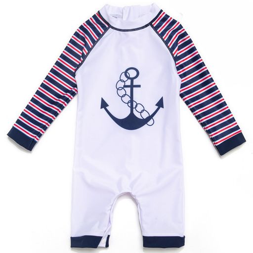 BONVERANO水着ラッシュガードワンピースUPF50+UVカット長袖ベビー男の子(AnchorStripe3-6Months) BONVERANO水着ラッシュガードワンピースUPF50+UVカット長袖ベビー男の子(AnchorStripe3-6Months)