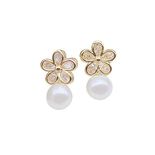 天然淡水パールピアス925シルバーパールイヤリングスピアスレディース人気金属アレルギー対応(白いパールB)