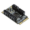 NFHKMiniPCI-EPCIExpresstoSATA3.04ポートアダプターコンバーター6Gbpsハードドライブ拡張カードSSD用