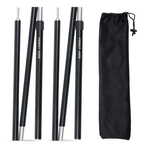 FORESTHOMEテント・タープ用ポールサブポール7075アルミ合金製無段階調整式124-154cm微調整可能スライド式伸縮式軽量アウトドアキャンプ用(2本セ...