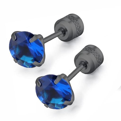 ピアスレディース石シンプル5mm黒サージカルステンレススタッドピアスつけっぱなしネジ式ジュエリー男女兼用両耳用キャッチ人気おしゃれプレゼントファーストピアスブラ...