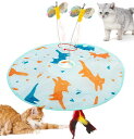 Peitepaw二合一猫トイ、屋内用インタラクティブ充電式動き感知自動猫狩り用/動く蝶/羽根付き子猫トイ
