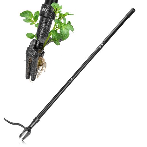 Signstek草取り道具立ったまま1.2M雑草取り器具スタンドアップ雑草抜き道具草刈り道具4本爪付き手動軽..