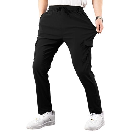 [Kayiyasu]ストレッチパンツメンズ作業着ズボンカーゴジョガー伸縮ロングパンツクライミング通気性黒快適ストレートカジュアルずぼんボトムスアウトドアポケットmenpants無地(2XL